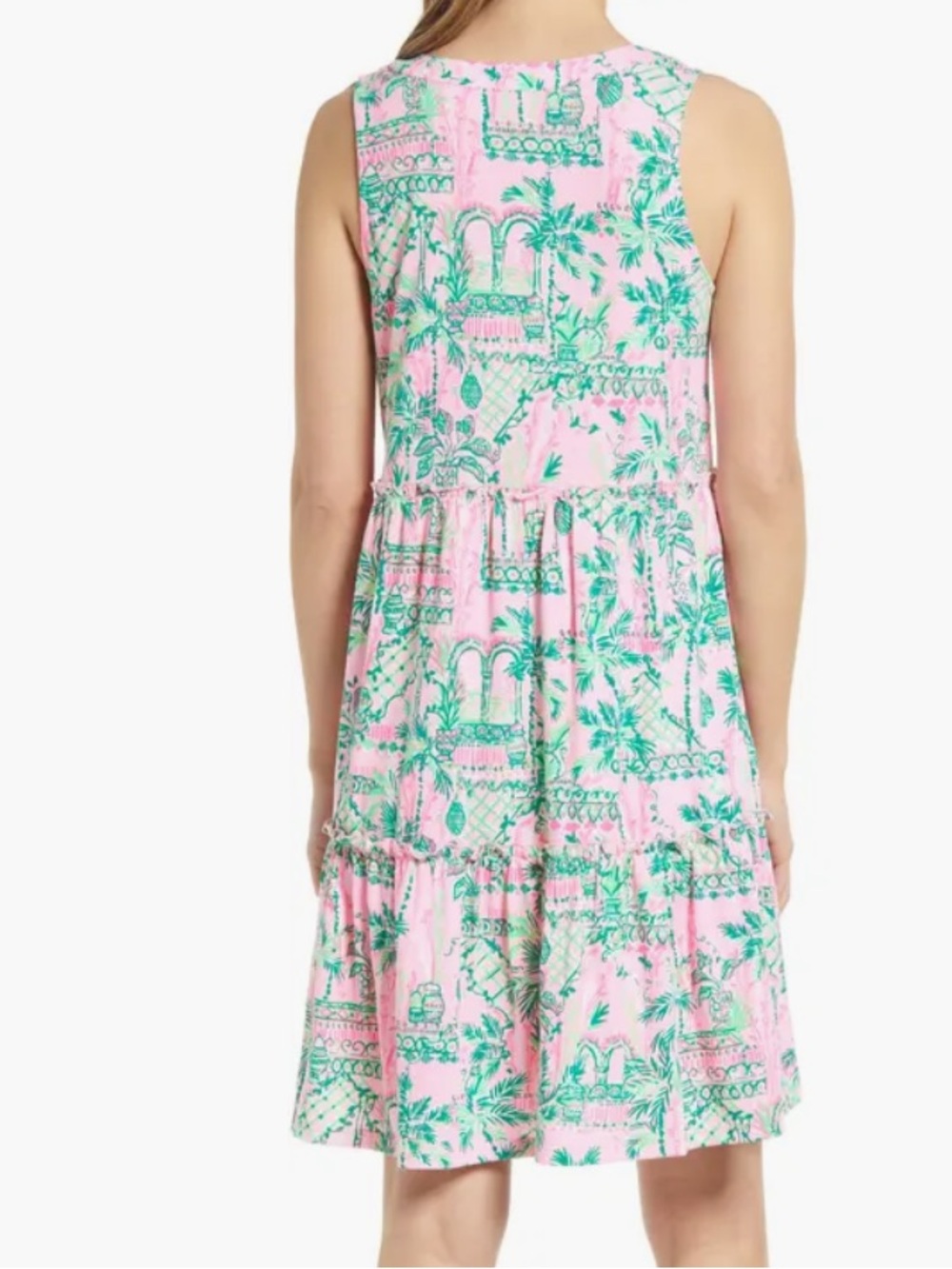 Lilly Pulitzer Lorina Print V-Neck Sleeveless Tiered Cotton Dress - Picture 2 of 7